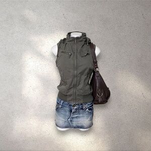 Y2K Downtown Coalition Faux Fur Lined Vest